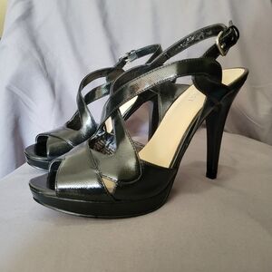 Nine West Black Strappy Heels